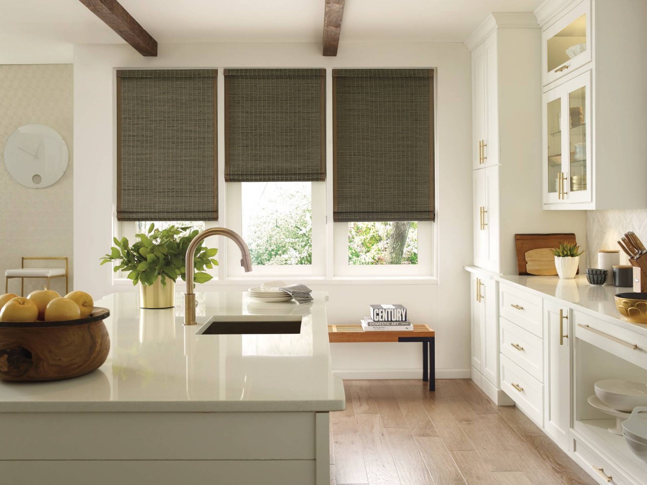 Hunter Douglas Provenance® Woven Wood Shades in a kitchen near Scottsdale, Arizona (AZ)